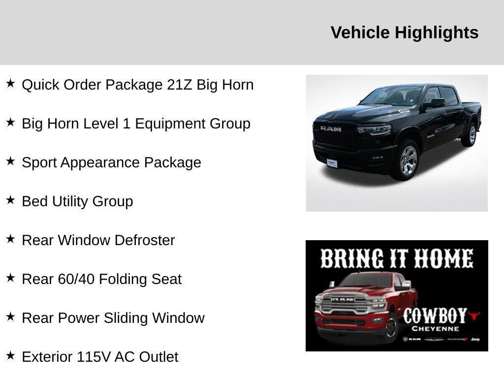 New 2025 Ram 1500 Big Horn/Lone Star Pickup