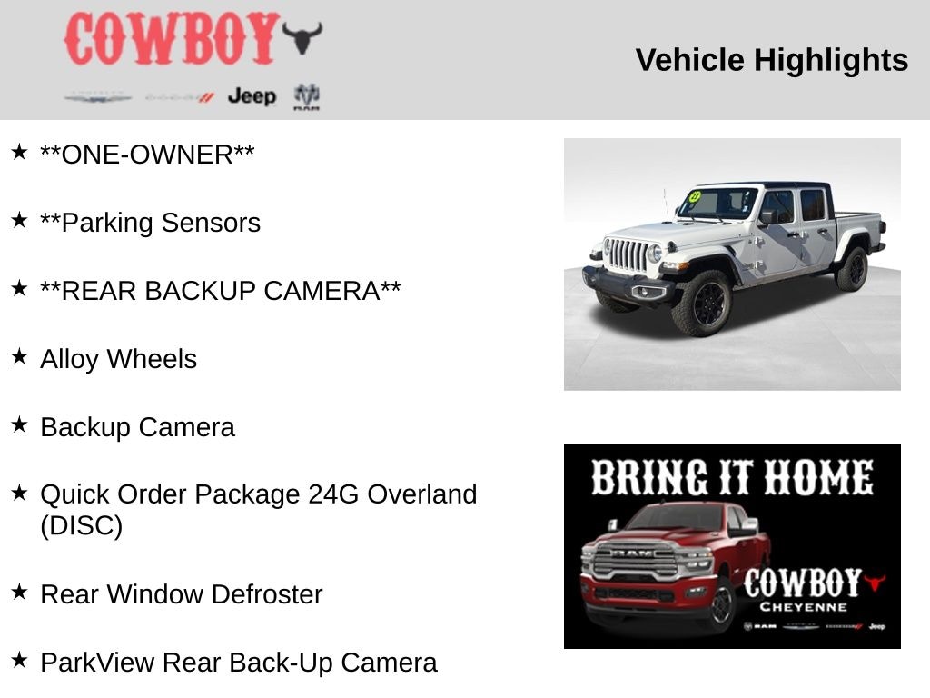 Used 2023 Jeep Gladiator Overland Truck Crew Cab