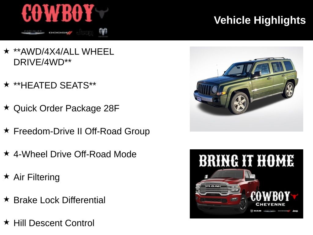 Used 2007 Jeep Patriot Limited with VIN 1J8FF48W77D347331 for sale in Cheyenne, WY