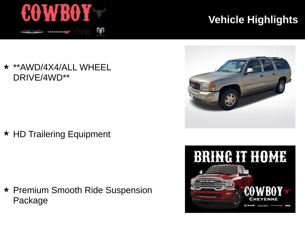 Used 2001 GMC Yukon XL SLE with VIN 3GKFK16T51G223860 for sale in Cheyenne, WY