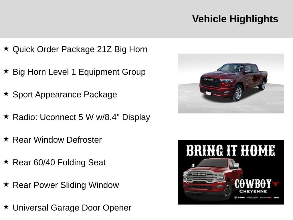 New 2025 Ram 1500 Big Horn/Lone Star Pickup
