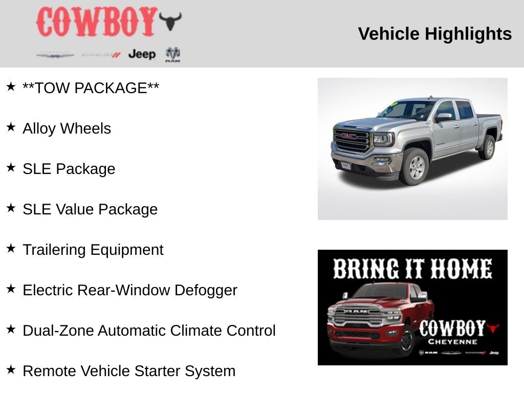 Used 2017 GMC Sierra 1500 SLE Truck Crew Cab