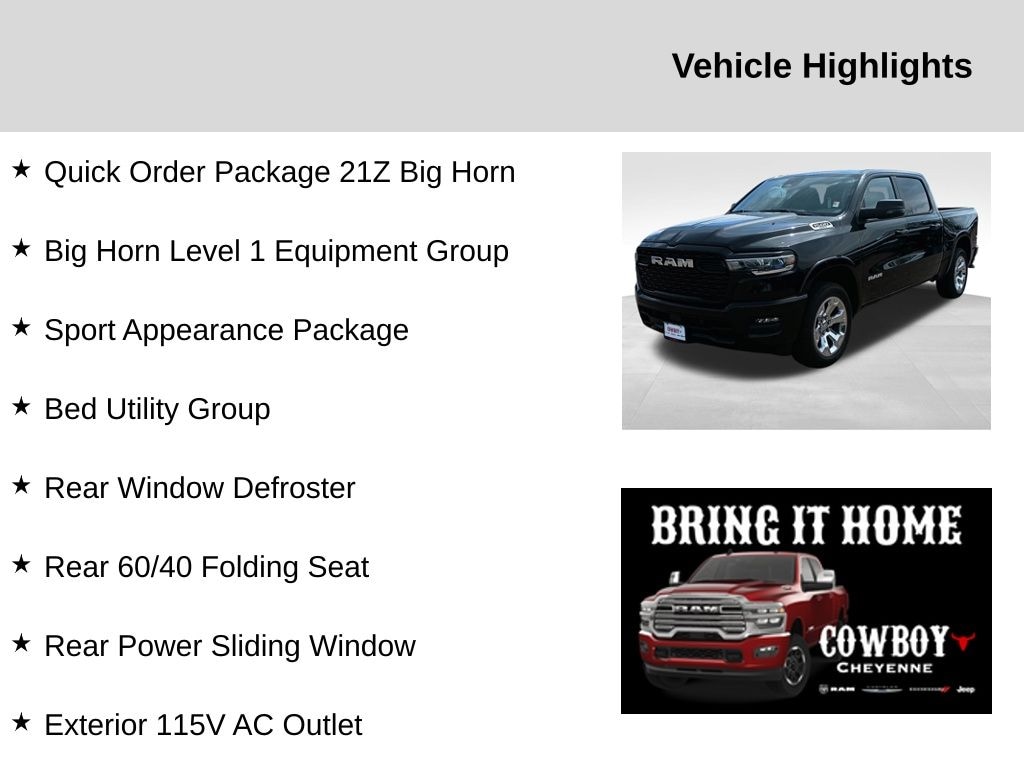 New 2025 Ram 1500 Big Horn/Lone Star Pickup