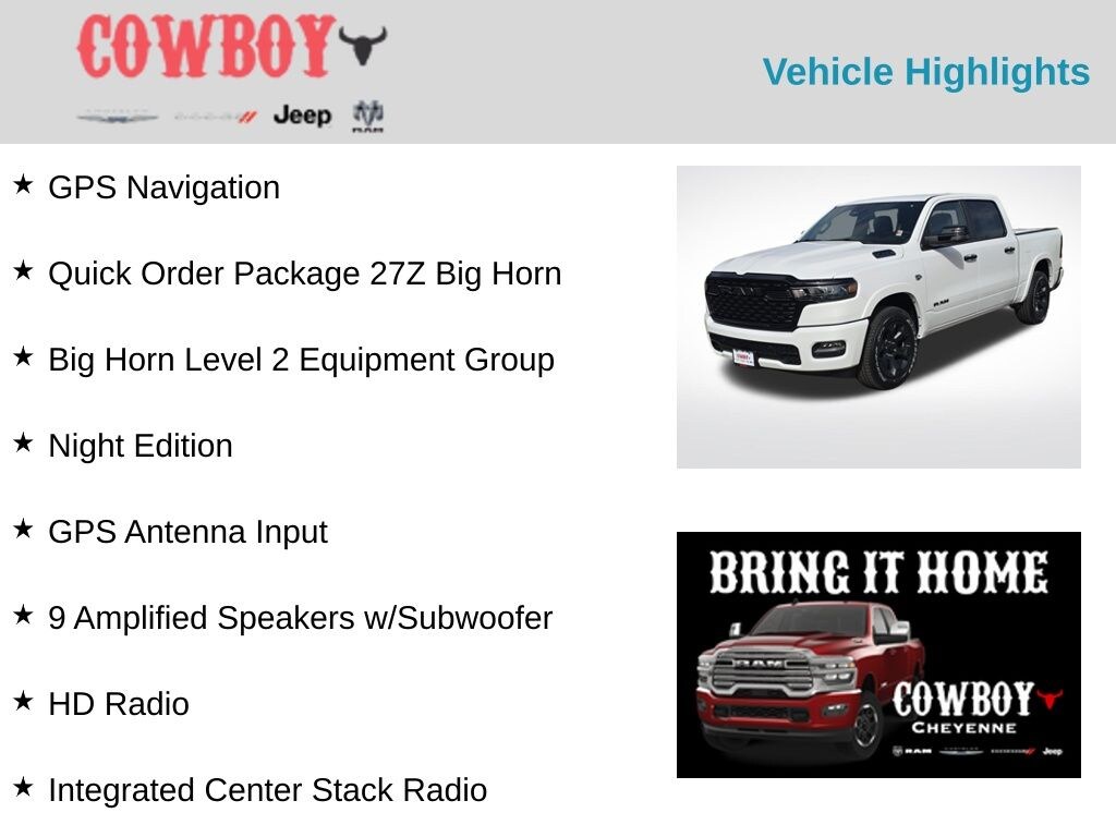 New 2026 Ram 1500 Big Horn/Lone Star Truck