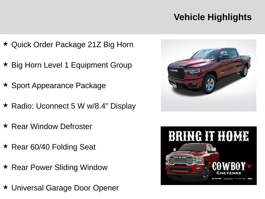 New 2025 Ram 1500 Big Horn/Lone Star Truck