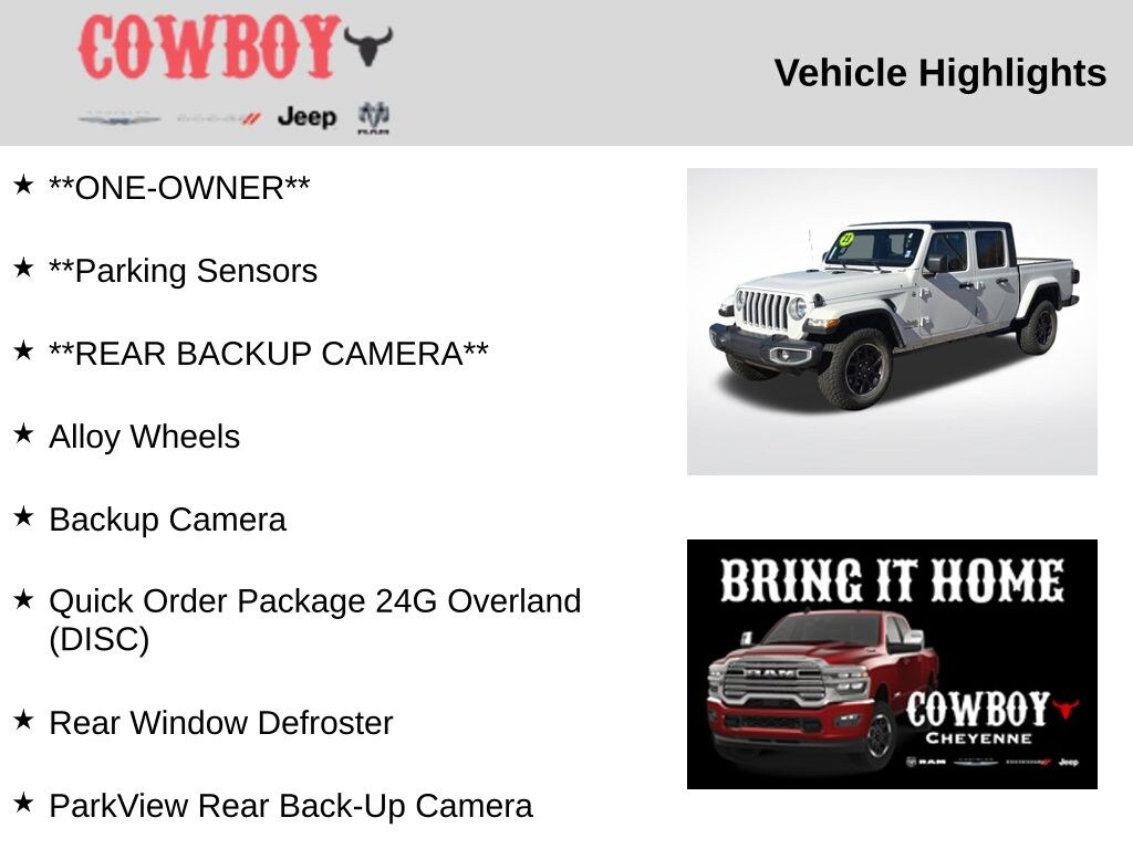 Certified 2023 Jeep Gladiator Overland Truck