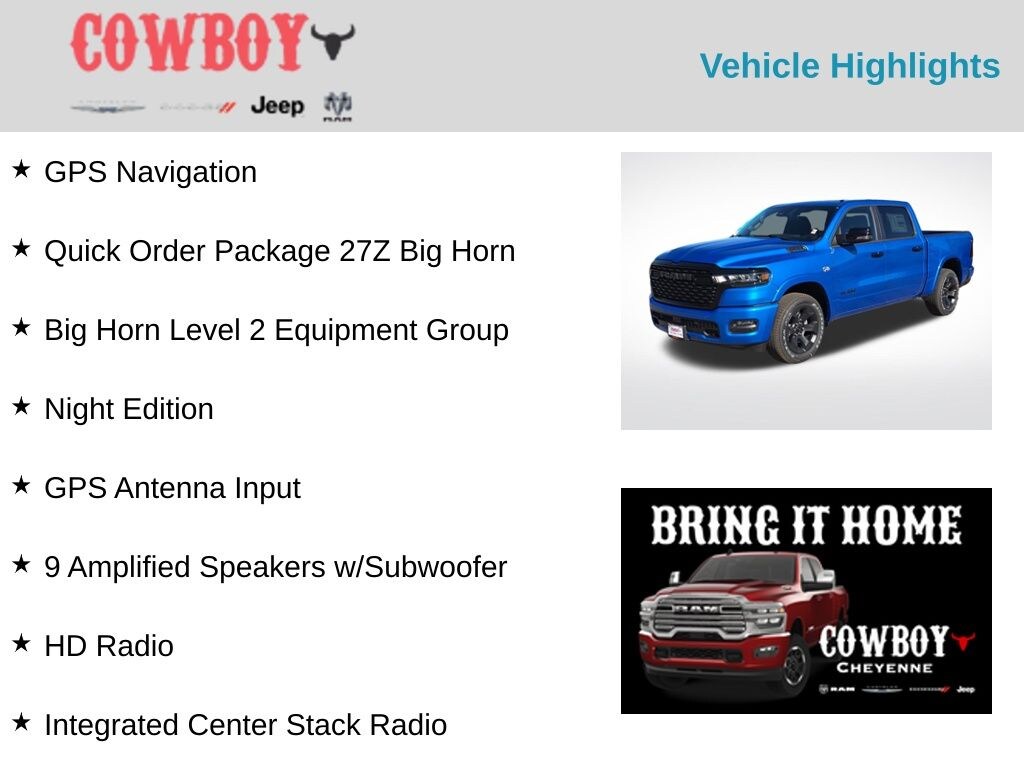 New 2026 Ram 1500 Big Horn/Lone Star Truck
