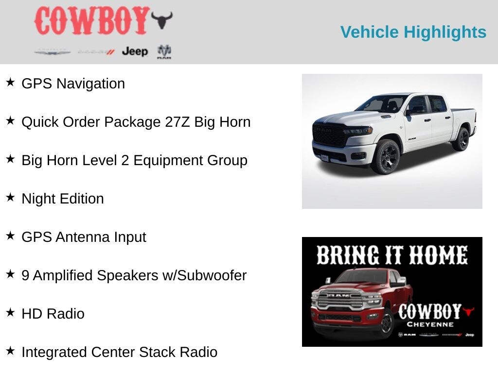 New 2026 Ram 1500 Big Horn/Lone Star Truck