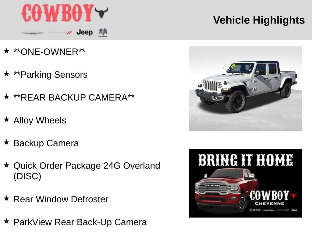 Certified 2023 Jeep Gladiator Overland Truck