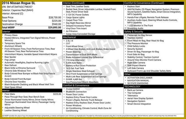 2016 Nissan Rogue SL SUV