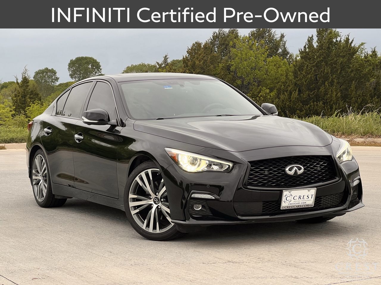 Black Obsidian 2023 INFINITI Q50 Sensory RWD Sedan Rear-Wheel Drive 7-Speed Automatic Overdrive