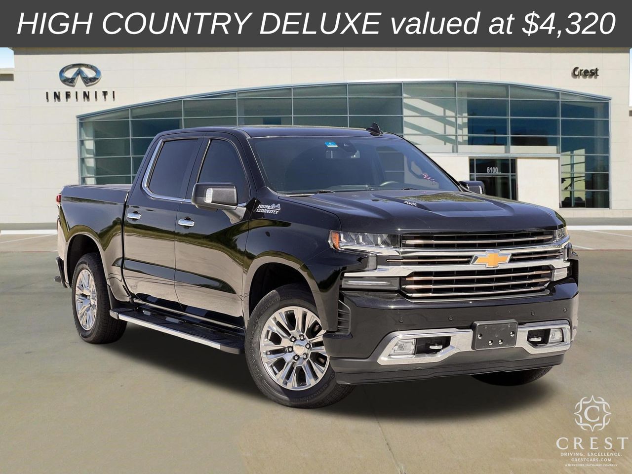 Black 2022 Chevrolet Silverado 1500 High Country Crew Cab 4WD Pickup Truck Four-Wheel Drive Automatic
