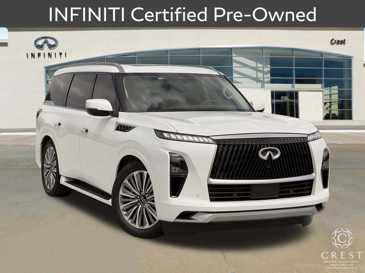 Radiant White 2025 INFINITI QX80 Luxe 4WD SUV / Crossover All-Wheel Drive 9-Speed Automatic