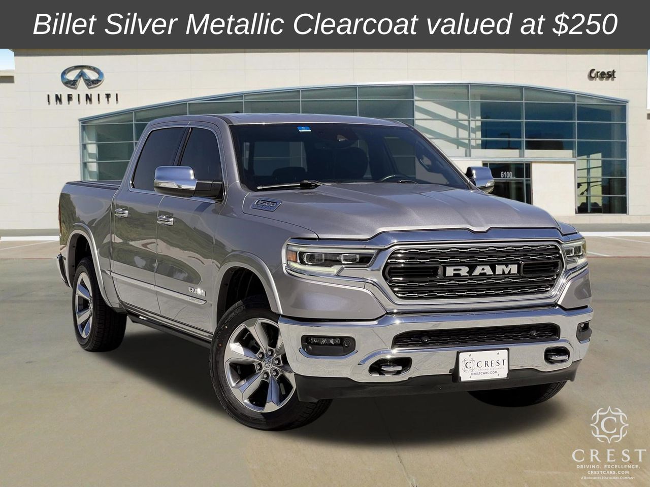 Billet Silver 2022 RAM 1500 Limited Crew Cab 4WD Pickup Truck Four-Wheel Drive 8-Speed Automatic