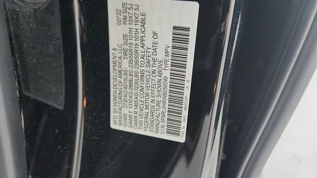 Used 2022 Honda Odyssey Touring Van