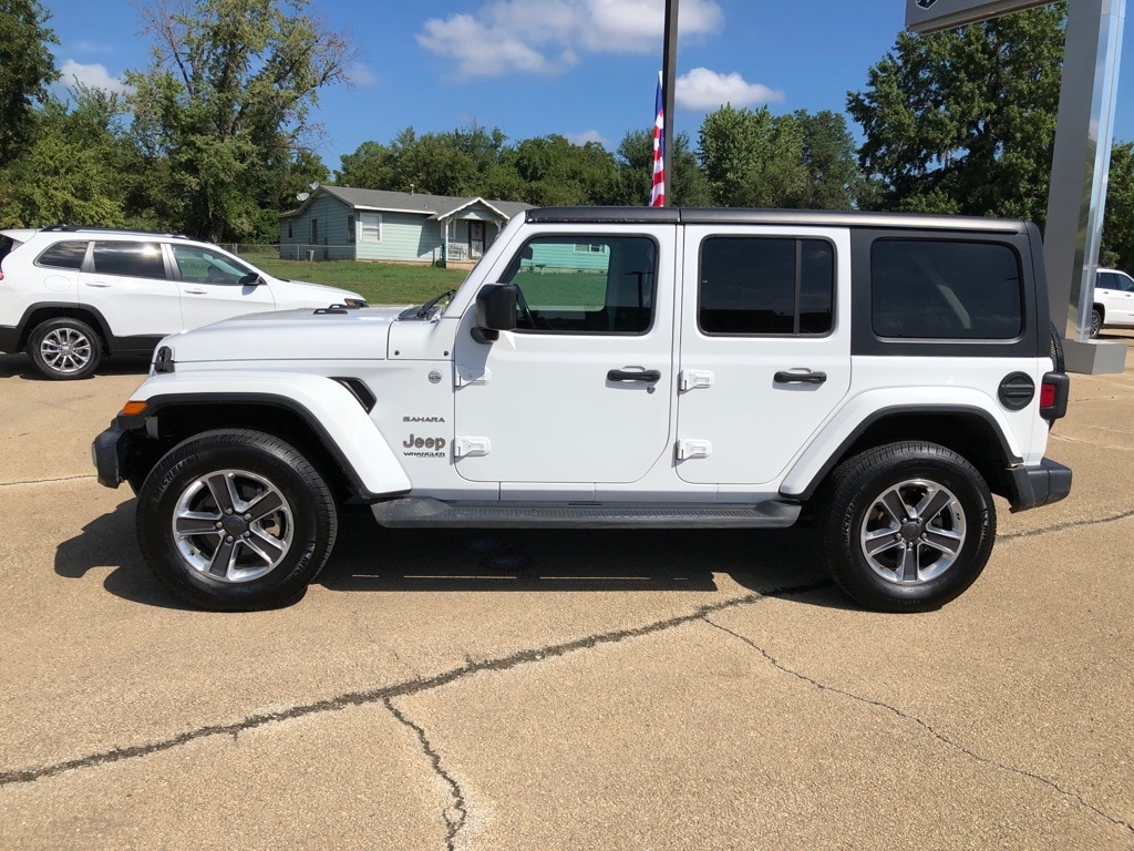 Used 2020 Jeep Wrangler Unlimited Sahara with VIN 1C4HJXEN6LW135630 for sale in Bristow, OK