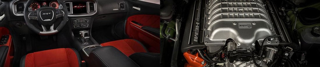 2016 Dodge Challenger SRT Hellcat interior and motor