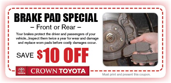 Toyota Brake Pad Specials Coupons Decatur IL Toyota Service Specials