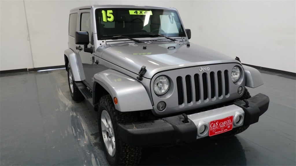 Used 2015 Jeep Wrangler Sahara with VIN 1C4AJWBG0FL562051 for sale in Waterloo, IA