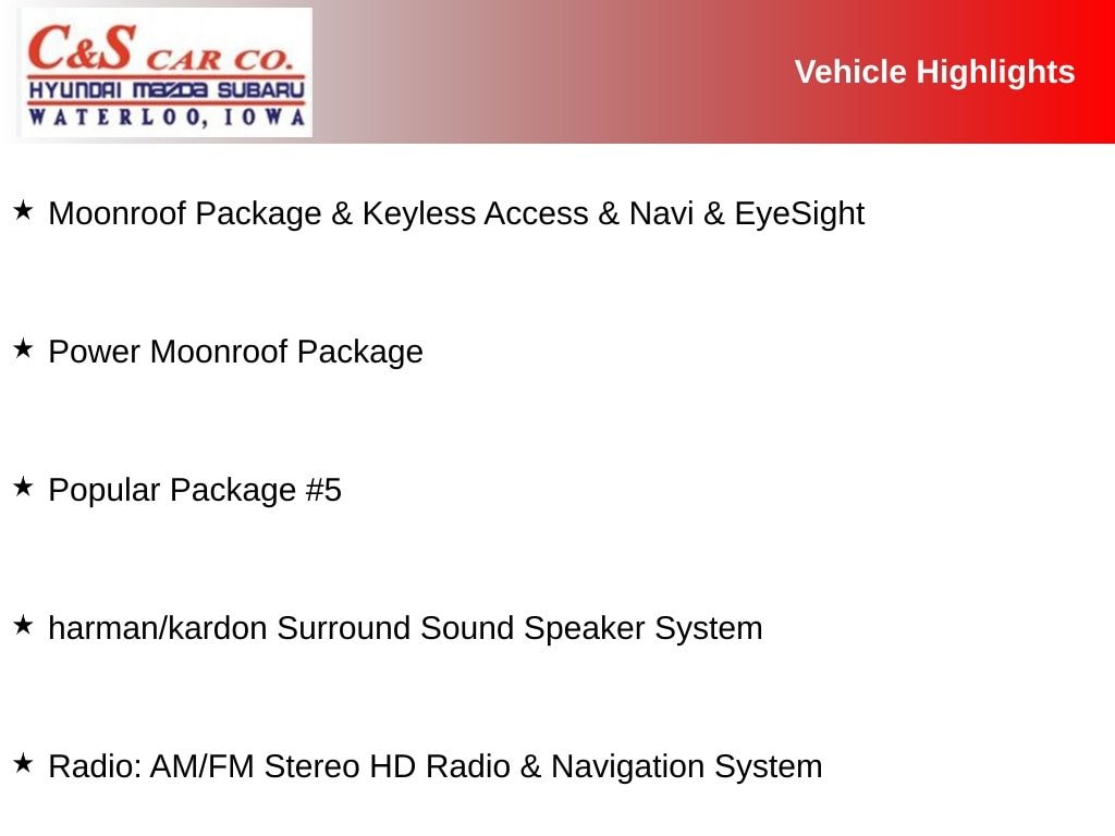 Used 2015 Subaru Outback 2.5i Limited w/Moonroof/KeylessAccess/Nav/EyeSight SUV