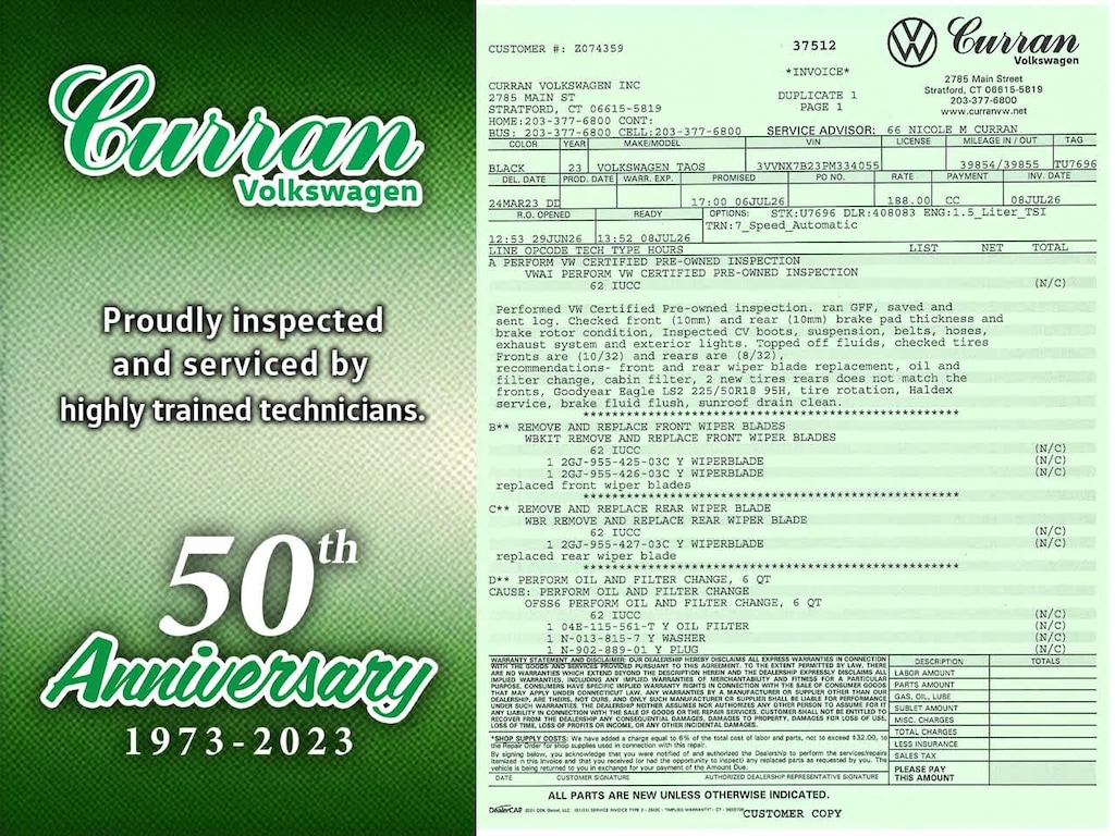 Certified 2023 Volkswagen Taos 1.5T SE SUV
