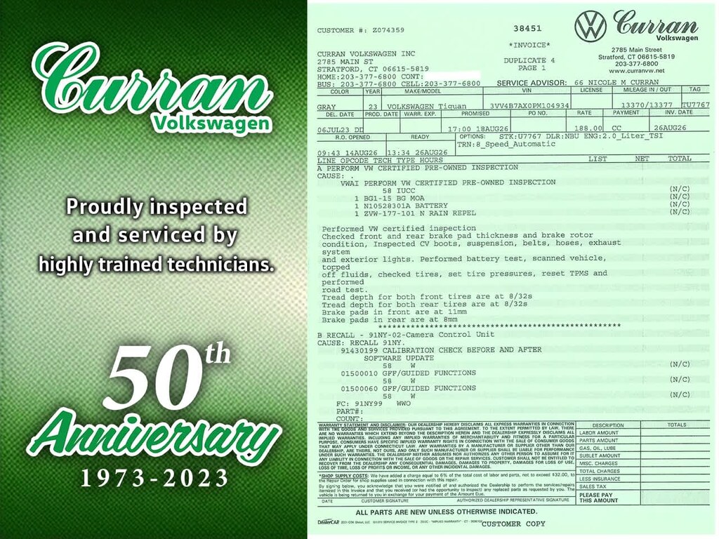 Certified 2023 Volkswagen Tiguan 2.0T SEL R-Line SUV