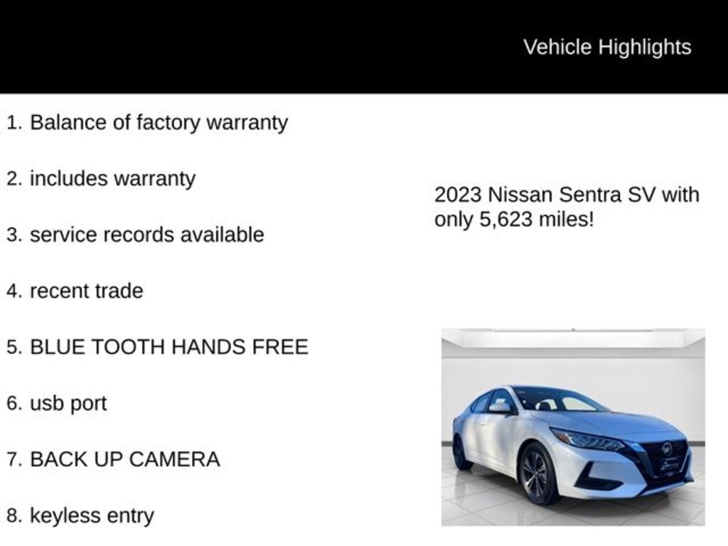 Used 2023 Nissan Sentra SV Sedan