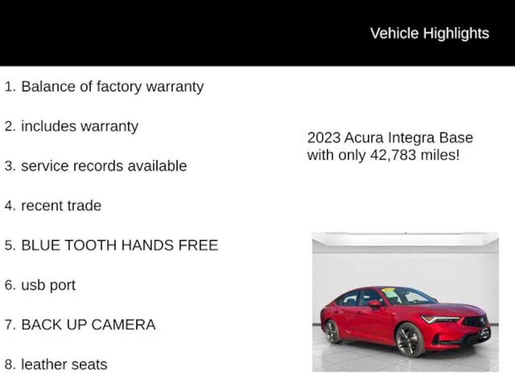 Used 2023 Acura Integra A-Spec Tech Package Hatchback