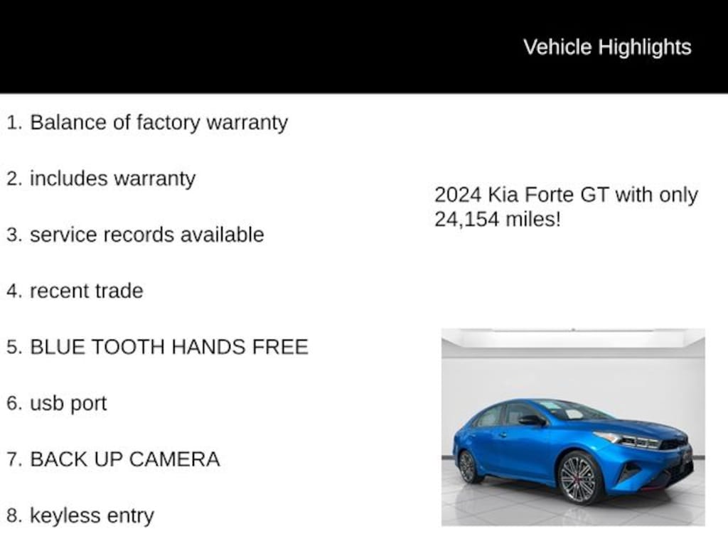 Used 2024 Kia Forte GT Sedan