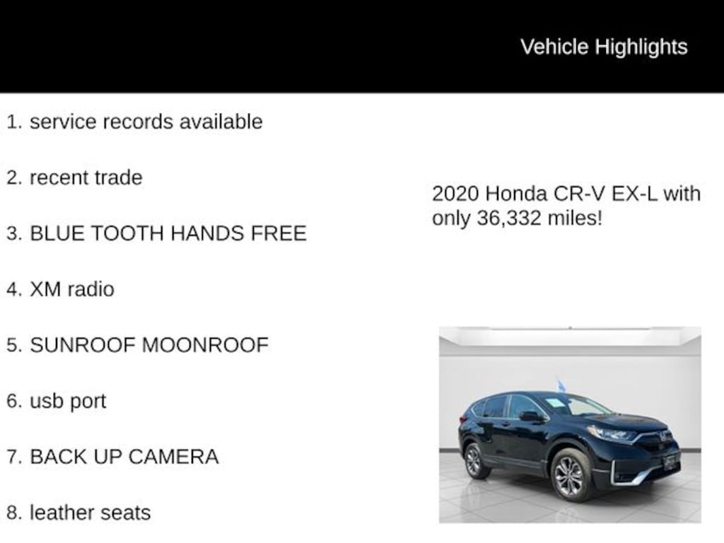 Used 2020 Honda CR-V EX-L AWD SUV