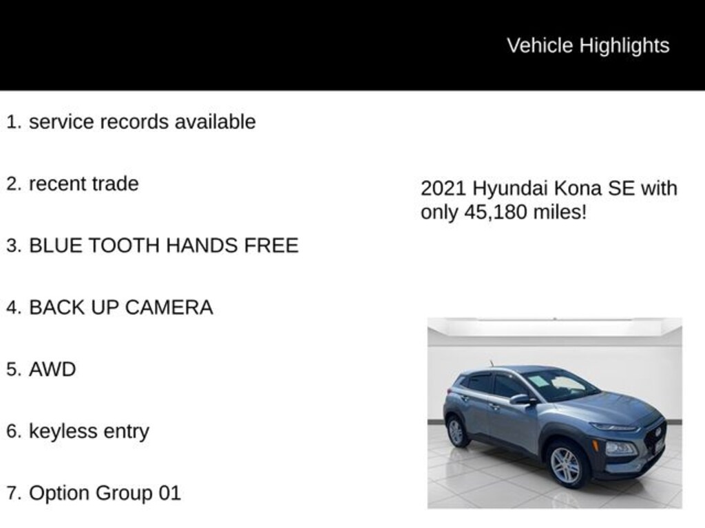 Used 2021 Hyundai Kona SE SUV
