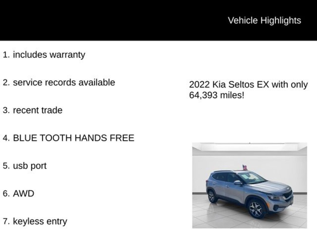 Used 2022 Kia Seltos EX SUV