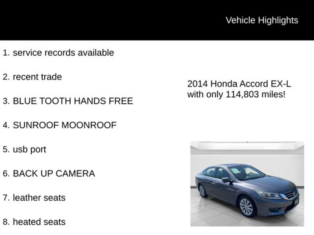 Used 2014 Honda Accord EX-L Sedan