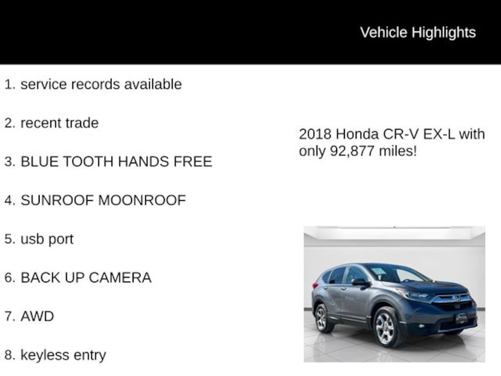 Used 2018 Honda CR-V EX-L SUV