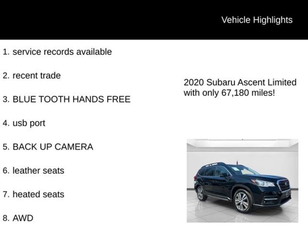 Used 2020 Subaru Ascent Limited 7-Passenger SUV