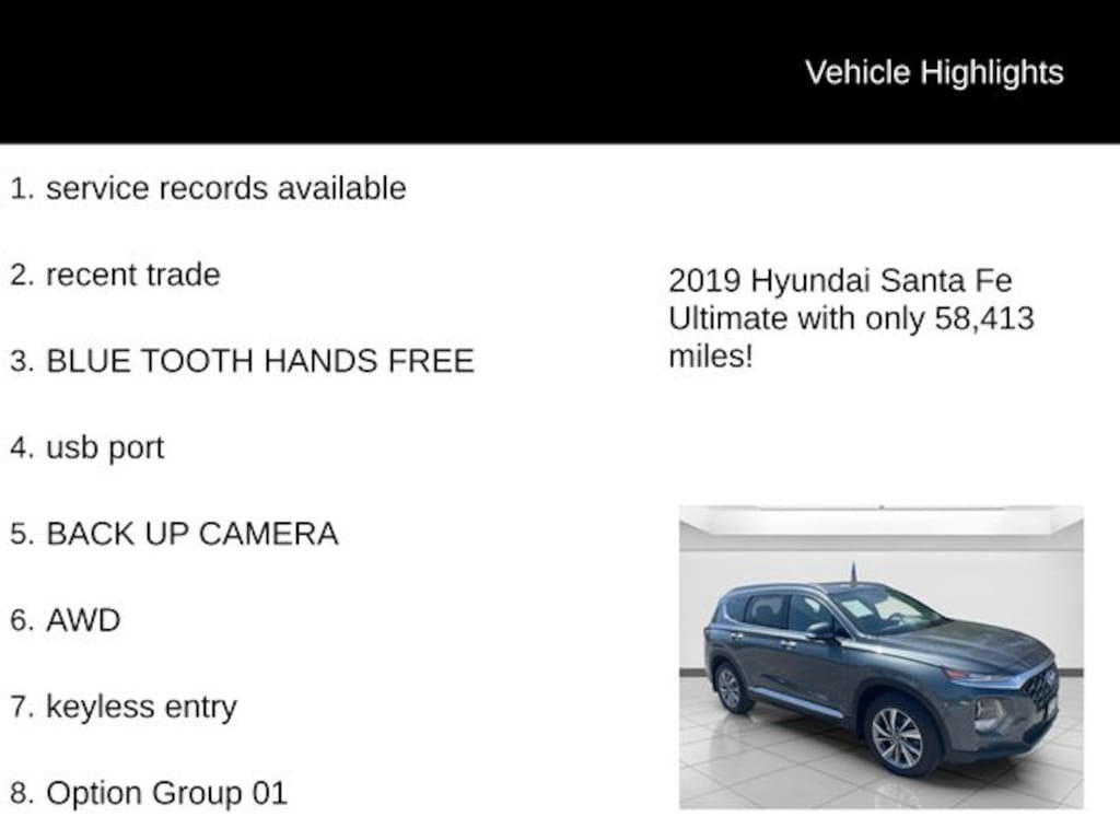 Used 2019 Hyundai Santa Fe Ultimate 2.4 SUV