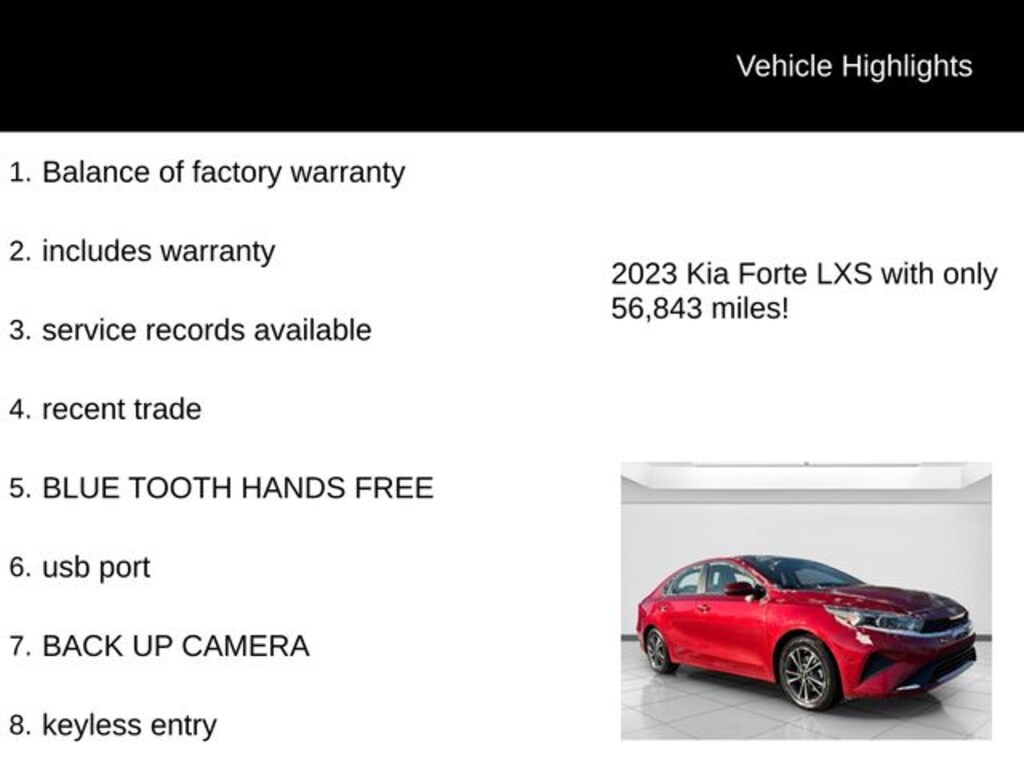 Used 2023 Kia Forte LXS Sedan