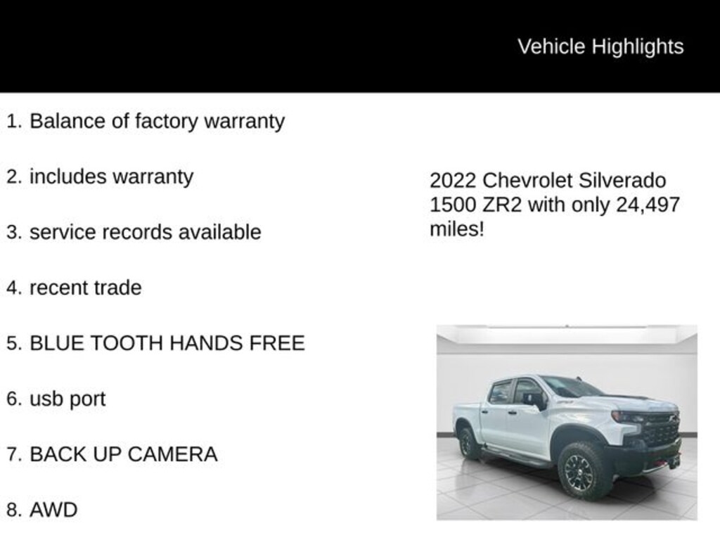 Used 2022 Chevrolet Silverado 1500 ZR2 Truck