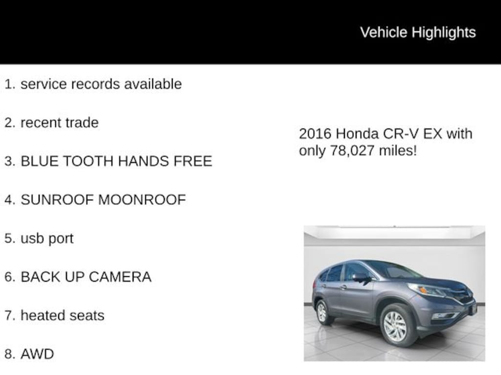 Used 2016 Honda CR-V EX SUV