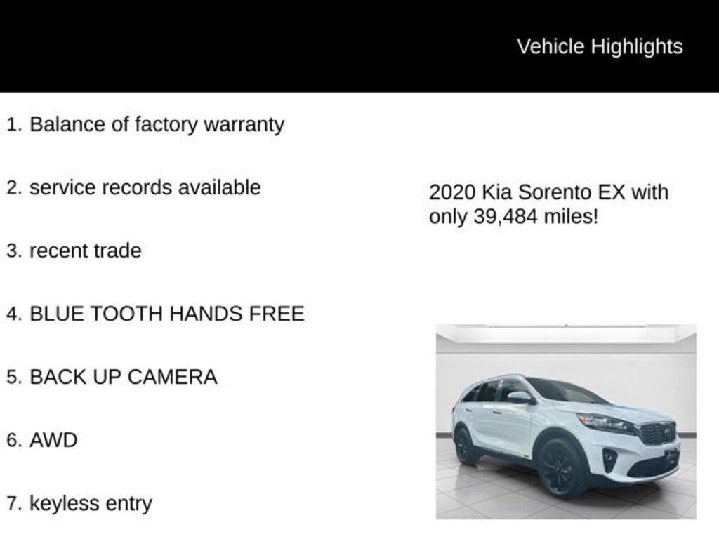 Used 2020 Kia Sorento EX SUV