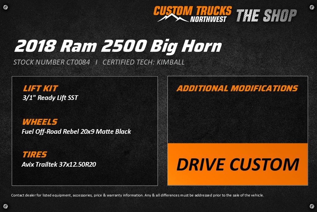 Used 2018 Ram 2500 Big Horn Truck Crew Cab
