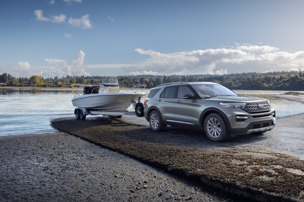 Ford Explorer towing a boat