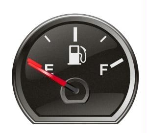 gas gauge on empty fuel