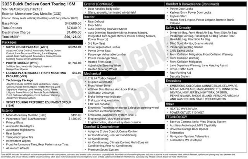 New 2025 Buick Enclave Sport Touring SUV