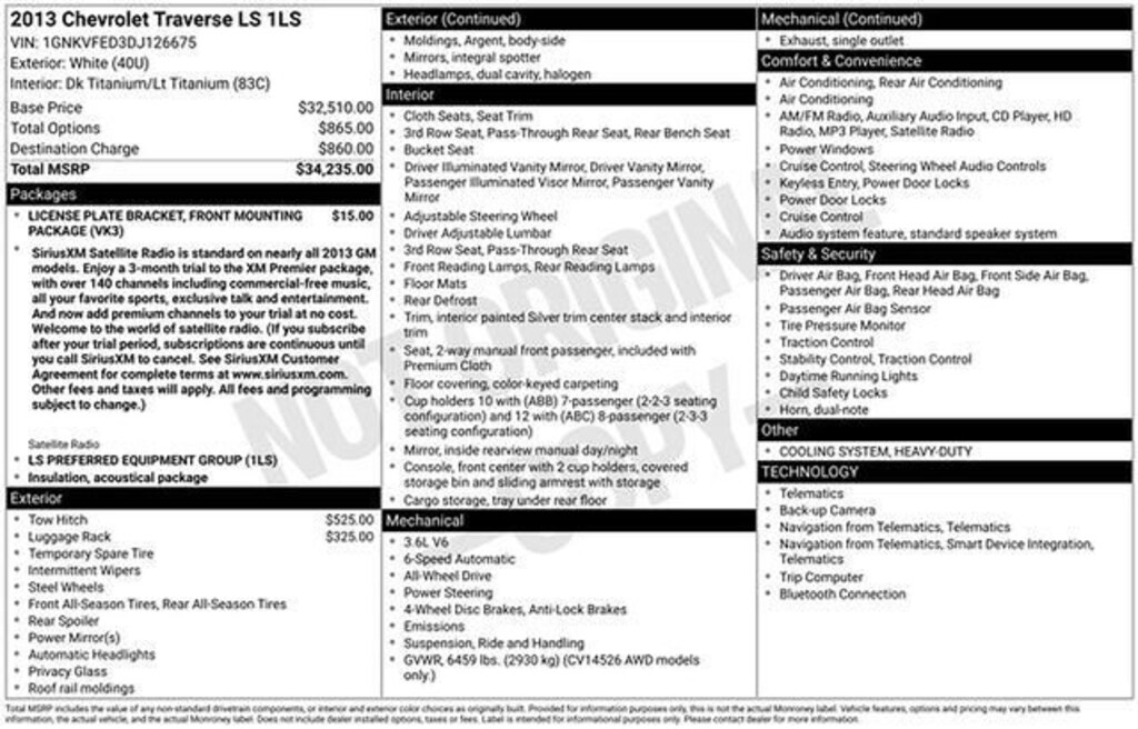 Used 2013 Chevrolet Traverse LS SUV