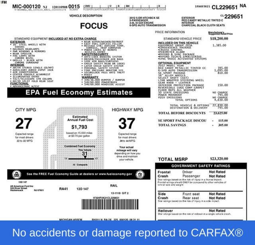 Used 2012 Ford Focus SE Hatchback