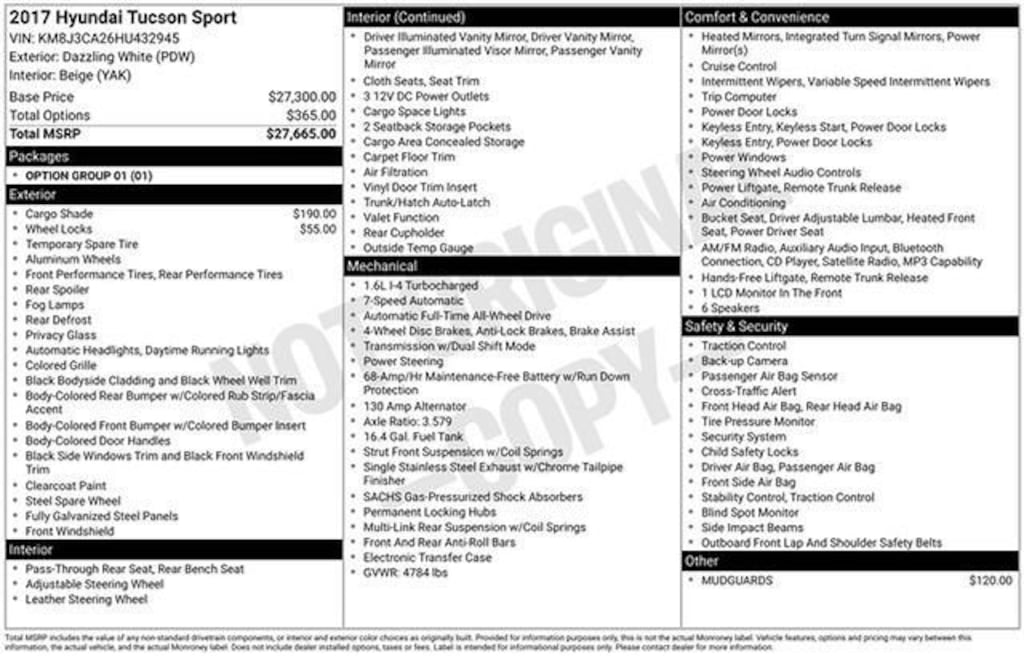 Used 2017 Hyundai Tucson Sport SUV