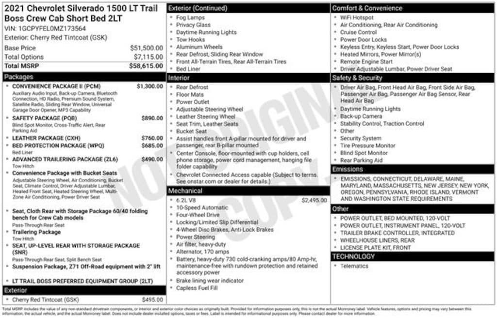 Certified 2021 Chevrolet Silverado 1500 LT Trail Boss Truck Crew Cab