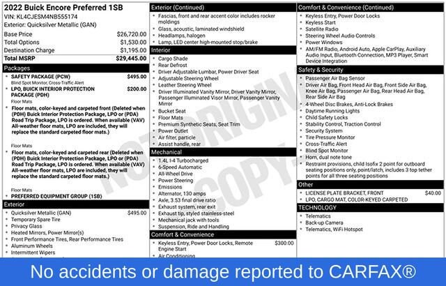 Used 2022 Buick Encore Preferred with VIN KL4CJESM4NB555174 for sale in Boonton, NJ