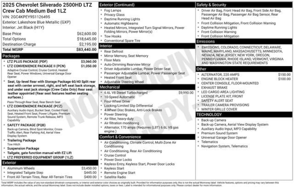 New 2025 Chevrolet Silverado 2500 HD LTZ Truck Crew Cab